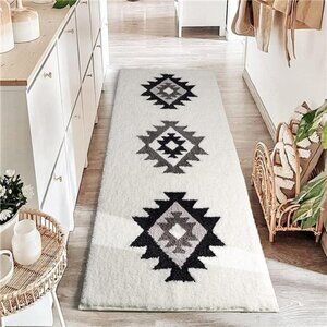 NEW Soft White Boho Area Runner Rug